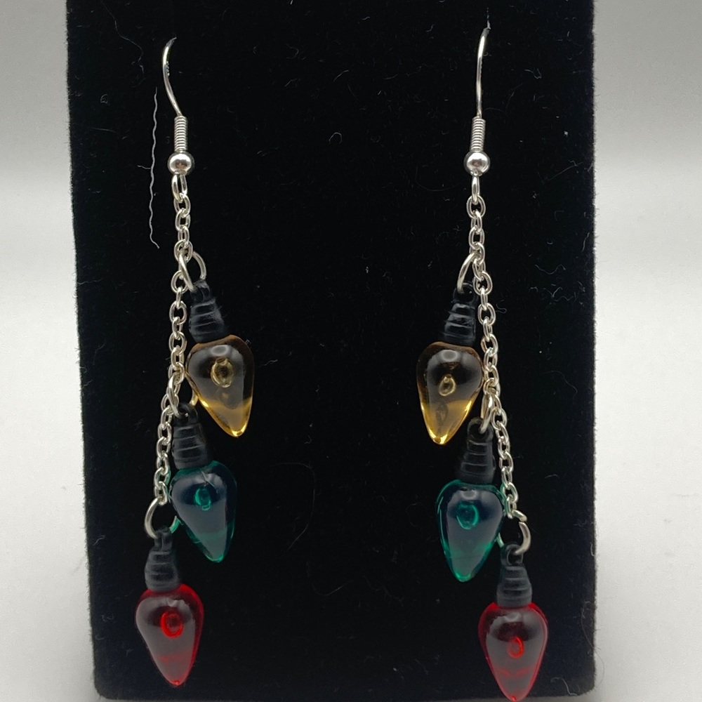 Christmas light earrings